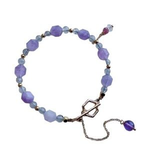 14KGP natural Fire Labradorite & Amethyst Bracelet